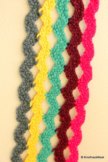 Wholesale Braided Rainbow Wave Trim, Scallop Trims 4cm Wide, Decorative Trim